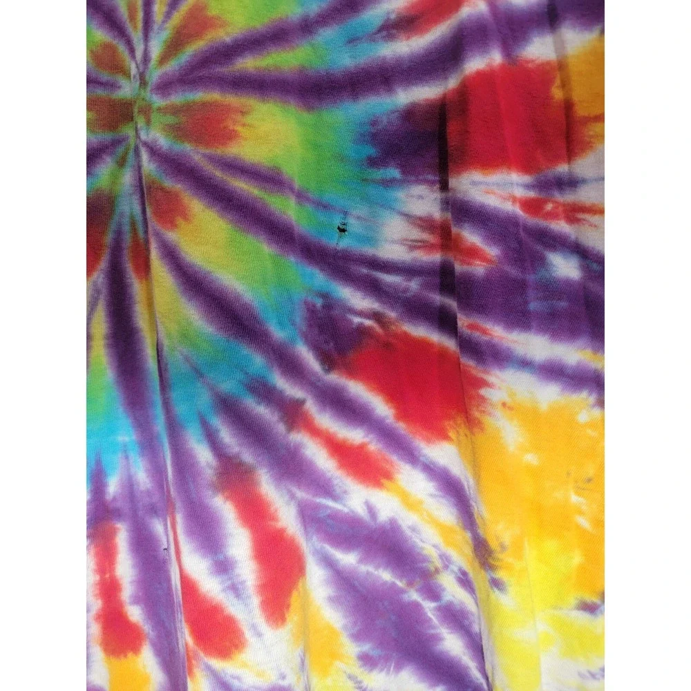 Vintage 90s Blank Tie Dye Single‎ Stitch Shirt Fruit Of The Loom Sz XL Colorful